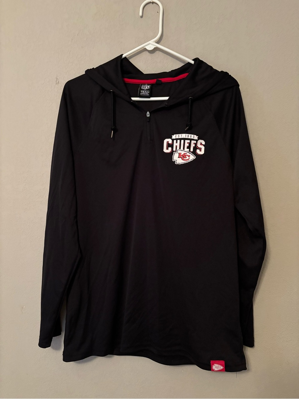Kansas City Chiefs NFL apparel Black Men's Hooded Pullover unisex